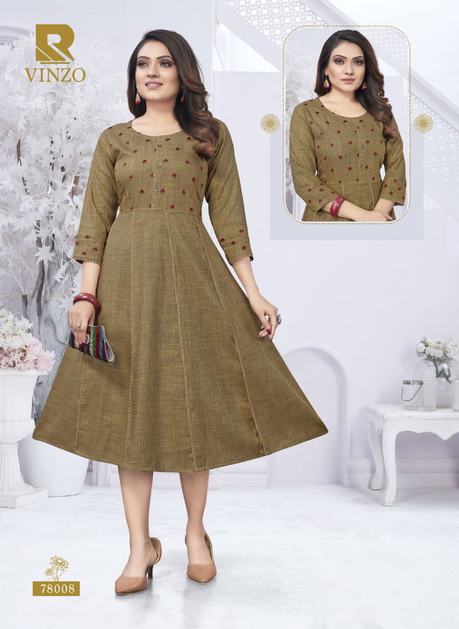 Raashi Vinzo Rayon Regular wear Latest Anarakali Kurti Collection